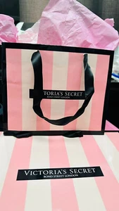 Victoria Secret NEW Striped Paper Gift Bag Small (Set of 3) - Picture 1 of 1