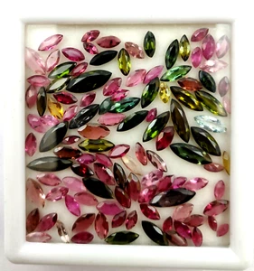 Natural Multi Tourmaline Marquise Cut Gemstone Lot 138 Pcs 39 CT 2x4-4.50x12 MM - Picture 1 of 4
