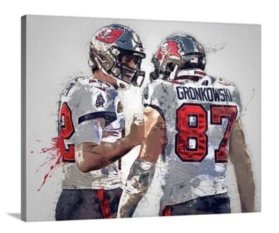 Tom Brady Rob Gronkowski Tampa Bay Buccaneers Canvas 16x20 Gronk Florida
