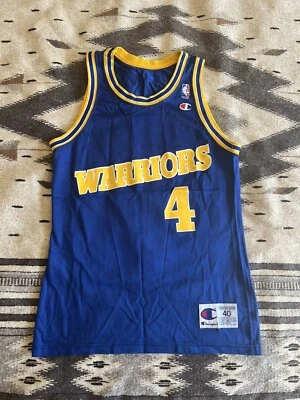 Camiseta masculina vintage Chris Webber Golden State Warriors tamanho 40 azul campeão - Imagem 1 de 4