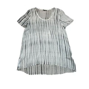Eileen Fisher Shibori Graphite Sheer Silk Tunic Top Women's XL - Picture 1 of 8