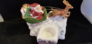 PartyLite Santa & Sleigh on Roof votive holder - Picture 1 of 5