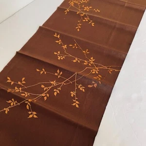 Brown Autumn #C 10x60 LONG Vintage Japanese Kimono Silk Fabric Panel RS29 - Picture 1 of 9