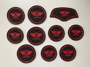 MINI COOPER (F56 \ F55) 2014 - 2022 (10 PIECE) INTERIOR DASH GATE PAD SET - RED - Picture 1 of 5