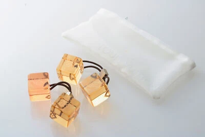 GENUINE SET OF 2 Louis Vuitton Hair Cubes Accessory Original LV Zipper Pouch - Image 1 of 4