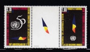FRENCH ANDORRA 50th Anniversary of United Nations  MNH set - Picture 1 of 1