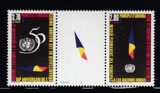 FRENCH ANDORRA 50th Anniversary of United Nations  MNH set - Image 1 of 1
