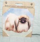 Dog Worlds Most Absorbent Ceramic Pet Coaster Pekingese  Fast Shipping