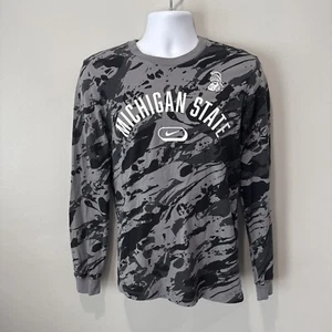 Michigan State University Spartans Nike Mens Black Camo LS Shirt - Small - Picture 1 of 7