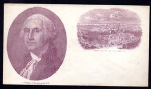 US 1860s EARLY CIVIL WAR ENGRAVING CACHET OF GEORGE WASHINGTON - Picture 1 of 2