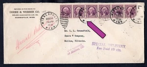 USA Minneapolis 1938 Special Delivery Cover. 3c Coil Strip with Guide Line - Picture 1 of 2