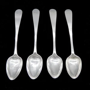 4 Antique c1790 Philadelphia American Coin Silver Dumoutet Tea Coffee Spoons - Picture 1 of 4