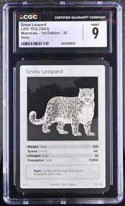 Snow Leopard HOLO #32/100 LIFE TCG Säugetiere - CGC 9 - Bild 1 von 2