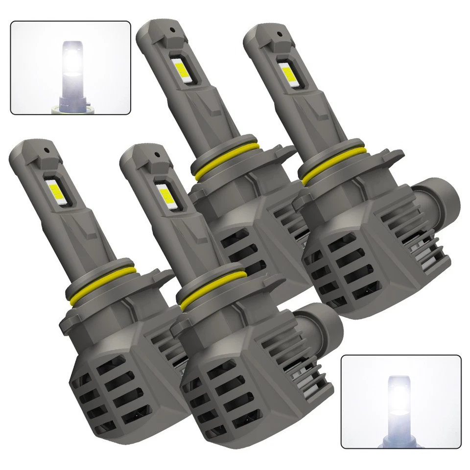 4x 9005+9006 LED Beam Low Bulbs Headlight Combo High Kit Super White Lamp USA Foto 1 de 4