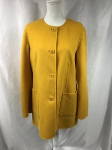 Talbots Womens Size 14 Yellow Mid Weight Wool Classic Dress Jacket Button Up - Picture 1 of 18