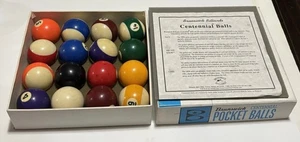 Palline da tasca vintage Brunswick centenario corona oro n. FE con scatola biliardo piscina - Foto 1 di 3
