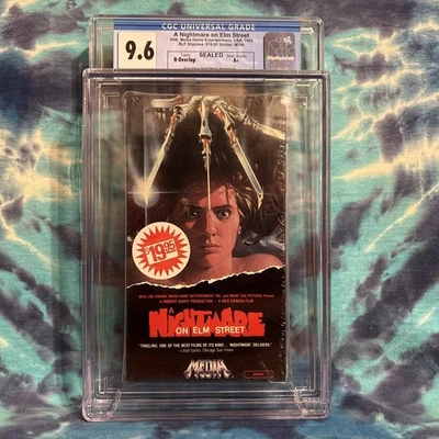 A Nightmare On Elm Street VHS Sealed CGC Graded MEDIA Silver Watermarks Foto 1 de 4