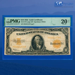 Fr.1173 1922 $10 Ten Dollars Gold Certificate "HILLEGAS NOTE", PMG VF 20 #11374 - Picture 1 of 3