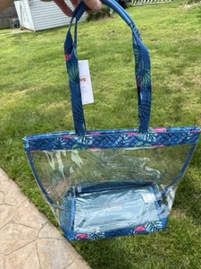Lug Peekaboo Flamingo See Through Beach Tote Bag, 12” Tall By 11” By 7”, New - Picture 1 of 6