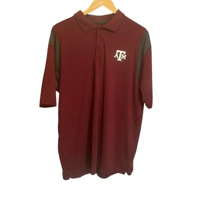 Camisa polo de golf Texas A&M para hombre XL gris granate rendimiento NCAA viaje preppy Foto 1 de 4