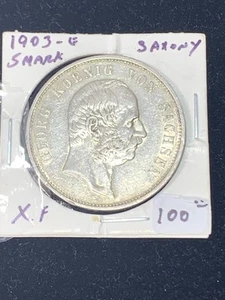 Incredibile Moneta Argento 1903 E 5 Marchi Stati Tedeschi Sassonia Albertina Xf Dettagli - Foto 1 di 7