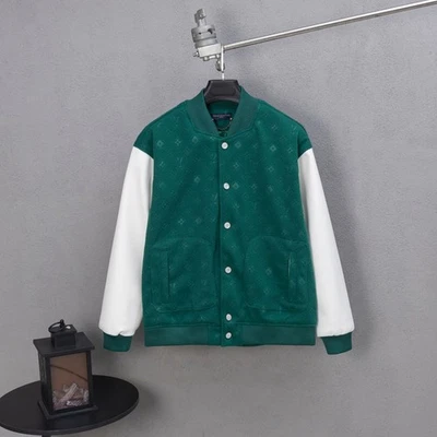 Men's Autumn/Winter All-over Logo Green Baseball Jacket 18 - Image 1 of 4