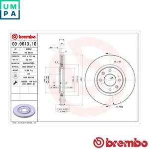 2x BRAKE DISC 09.9613.10 FOR PEUGEOT 405/II/Break 306/Hatchback RGZ/RFS 2.0L - Picture 1 of 7