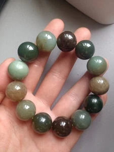 Pulsera de jade hetiano certificado para hombre cuerda de mano de nefrita manchas menores - Imagen 1 de 24
