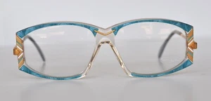 Cazal Vintage Brille - Modell 194 - Col.602 - Neu aus altem Lagerbestand - Gold & Weiß, Marmor Blau - Bild 1 von 3