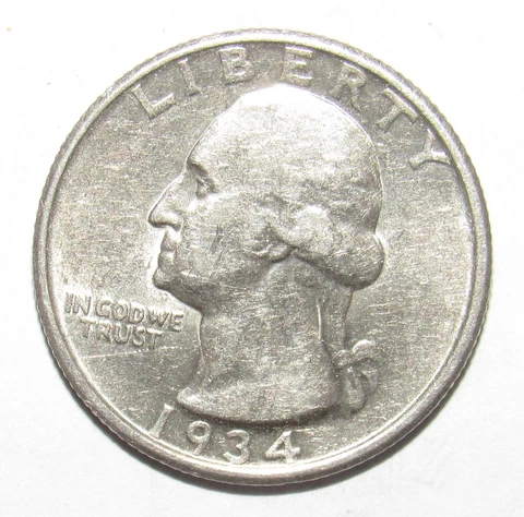 1934 D Washington Quarter AU (H32) Cover