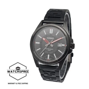 Casio Men's Analog Black Ion Plated Stainless Steel Band Watch MTPE700B-1E - Picture 1 of 1