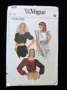 Vogue 8240 Misses Blouse Very Easy Vogue Original 1982 Pattern size 8 Uncut - Bild 1 von 3