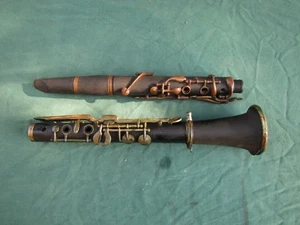 Clarinete antiguo anterior a 1900 hecho en Kansas City (posiblemente con llave en Bb) - Imagen 1 de 12