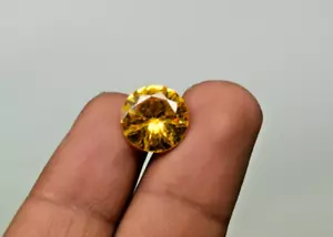 Anillo de zafiro amarillo impecable piedras preciosas 7,45 quilates corte redondo zafiro amarillo natural - Imagen 1 de 8