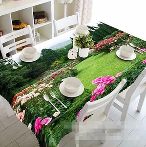 3D Meadow 64 Tablecloth Table Cover Cloth Birthday Party AJ WALLPAPER UK Lemon - Picture 1 of 5