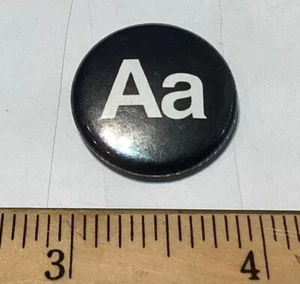 Alphabet letter "A" and "a" pin pinback button badge - Picture 1 of 2