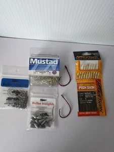 Fishing Lot Hooks Bullet Weights Sabiki Rigs Mustard Trot Line Hook Vintage 6 pc - Picture 1 of 2