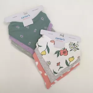 NEW Carter's Baby Bandana Bibs Assorted Prints 6 Total Floral and More - Picture 1 of 10