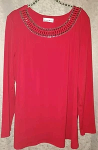 Helena Vera 🌺 Designer Shirt Blusenshirt Tunika 🌺 Gr. 44/46; XL-2XL 🌺 Rot - Bild 1 von 11