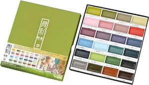 Gansai Tambi Watercolor Paint Set 24 Colors Traditional Japanese Art Supplies - Picture 1 of 6