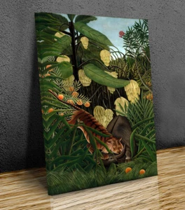 Combattimento tra una tigre e un bufalo Henri Rousseau solo incorniciato o stampa - Foto 1 di 9