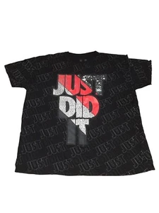 OG HUSTLE Mens Sz 5XL Graphic T-Shirt BLack Just Did It All over Print - Picture 1 of 3