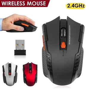 Wireless Optical Mouse 2.4GHz Gamer Mice USB Receiver Mouse PC Gaming Laptop - Picture 1 of 14
