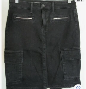 Adriano Goldsmith Black Tyler Cargo Pencil Pockets Short Skirt Size 27 EUC - Picture 1 of 9