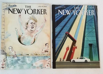 New Yorker Magazines x2 Trump Art Finance Advertising Literature News 2015 VG! - Image 1 of 4
