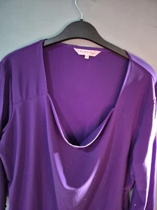 Michele Hope Size 14 Purple Cowl Neck 3/4 Sleeve Blouse Top (125/107) - Picture 1 of 1