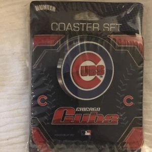 MLB Official Chicago Cubs Baseball Pack Of 4 Absorbent Drink Coasters NOS - Picture 1 of 2