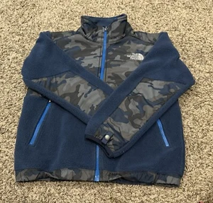 Youth North Face Denali Jacket  Navy Camo Small 7/8 - Picture 1 of 6