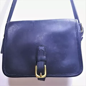 Borsa a tracolla vintage Coach nera SELLA made in New York City EVC anni 70 New York - Foto 1 di 9