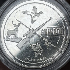 1 oz Silver Round - Gun & Rod (Deer) - Picture 1 of 2